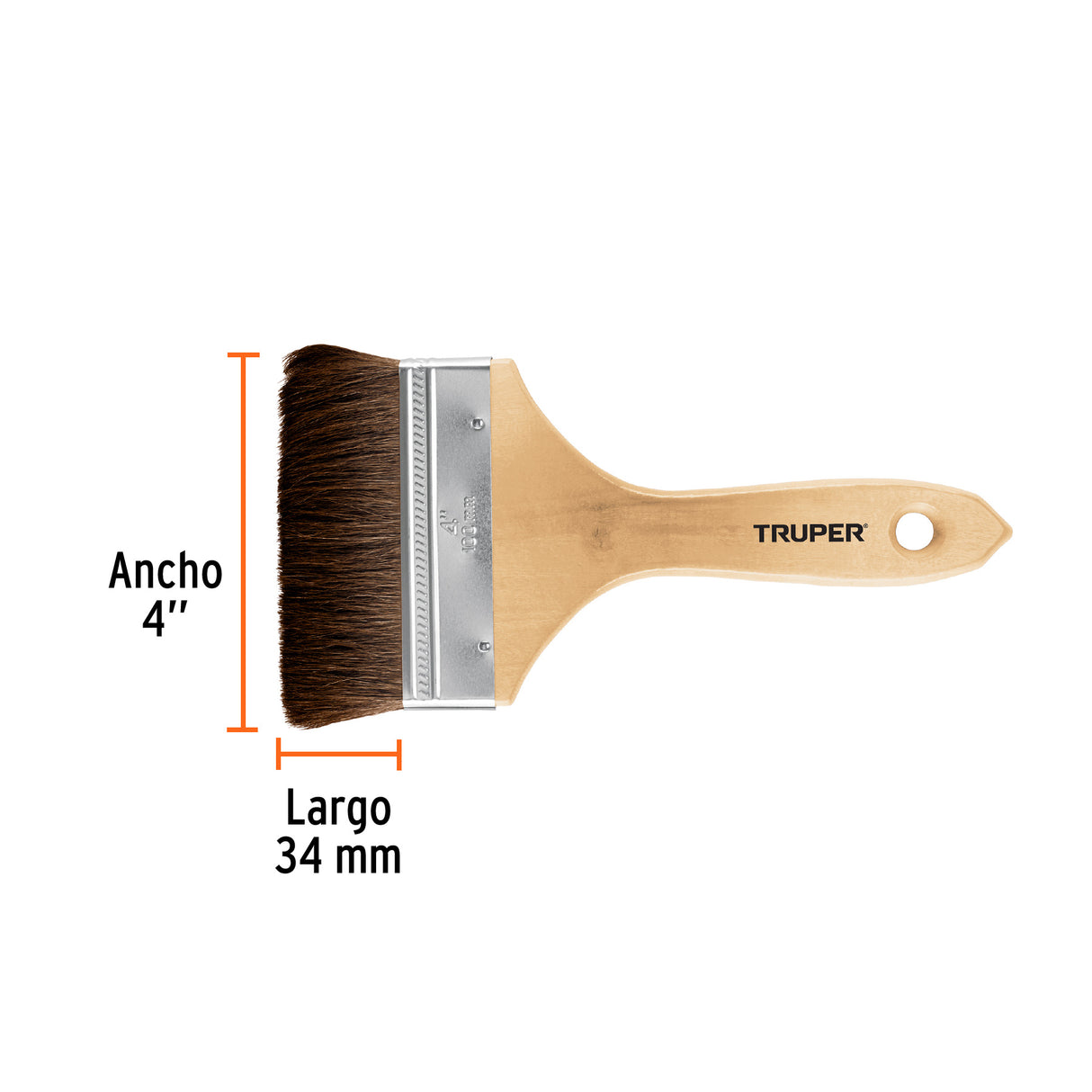 Brocha Pelo de Camello de 4' con Mango de Madera, Truper