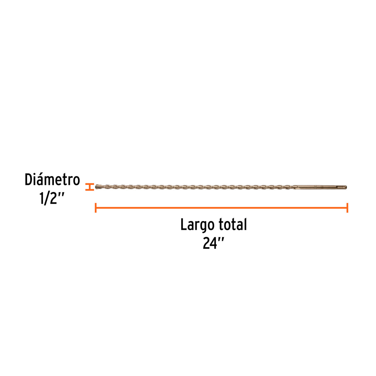 Broca SDS Plus 1/2 X 24', Truper