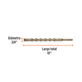 Broca SDS Plus 3/4 X 10', Truper