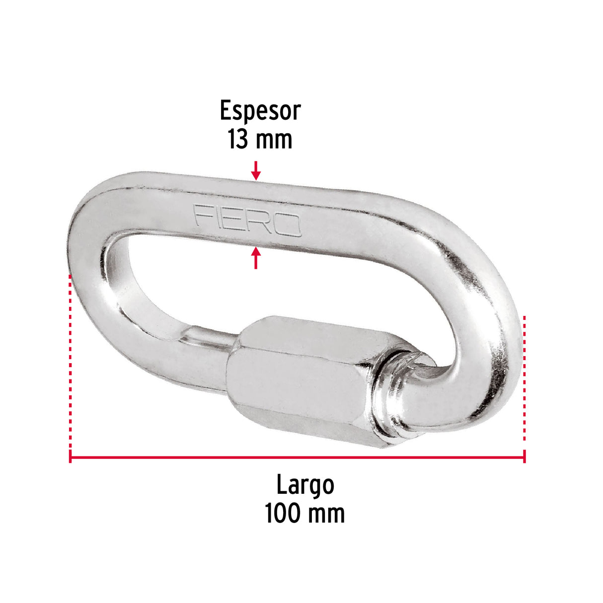 Bandola de Acero de 1/2' con Seguro, Fiero
