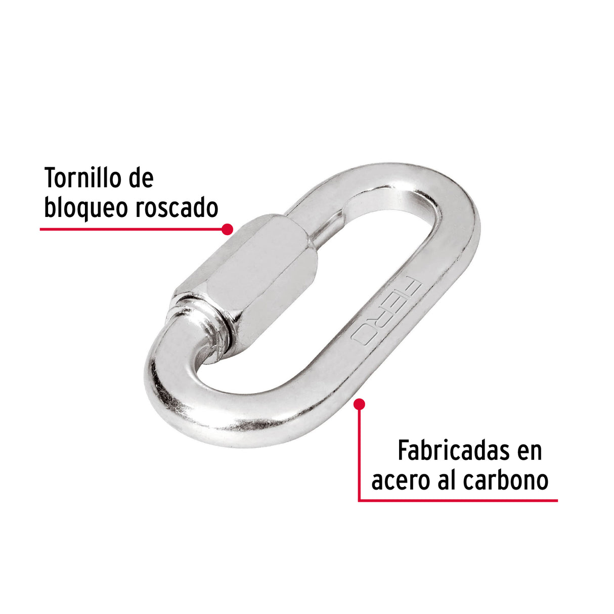 Bandola de Acero de 1/2' con Seguro, Fiero