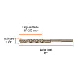 Broca SDS Ma X de 1-1/4 X 13', Truper