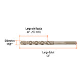 Broca SDS Ma X de 1-1/8 X 13', Truper