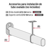 Brida Niquelada para Tubo Ovalado de Clóset, Hermex