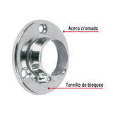 Brida Cromada para Tubo Redondo de Clóset, Hermex