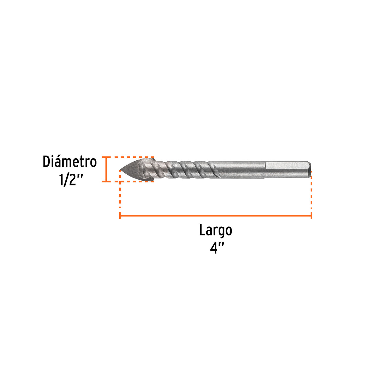 Broca para Vidrio y Azulejo 1/2', Truper Expert