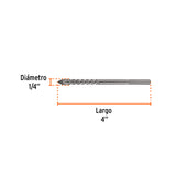 Broca para Vidrio y Azulejo 1/4', Truper Expert
