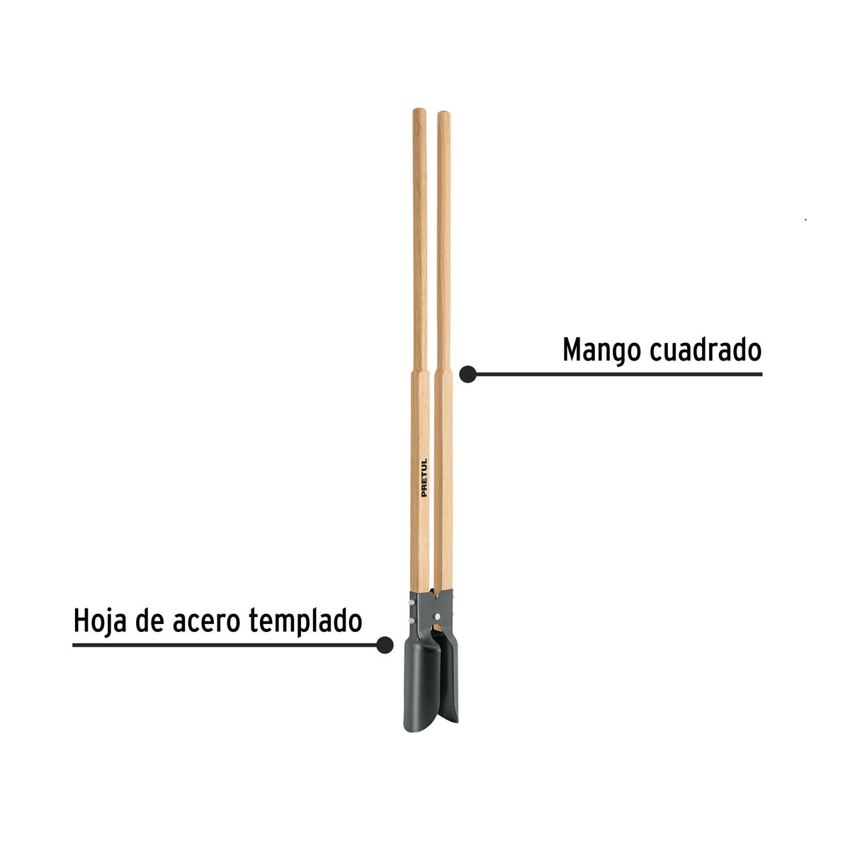 Cavador Mangos de Madera 48', Pretul