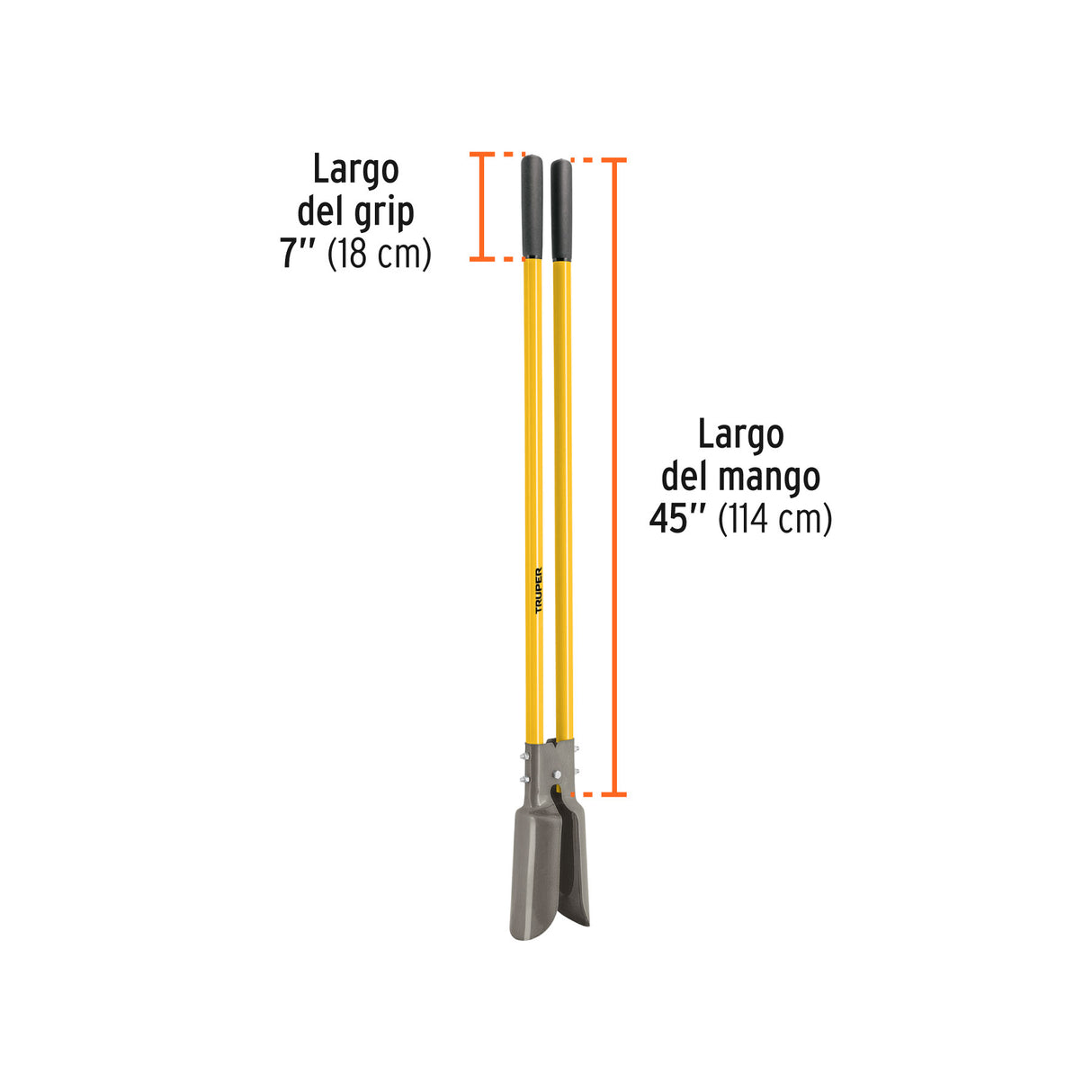 Cavador Mangos de Fibra de Vidrio 45', Truper