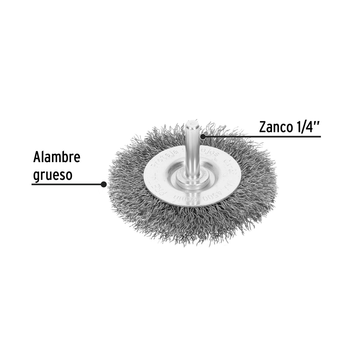 Carda Circular 3' Alambre Grueso para Taladro, Pretul