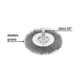 Carda Circular 3' Alambre Grueso para Taladro, Pretul