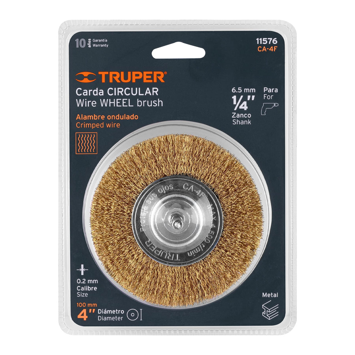Carda Circular 4' Alambre Fino para Taladro, Truper