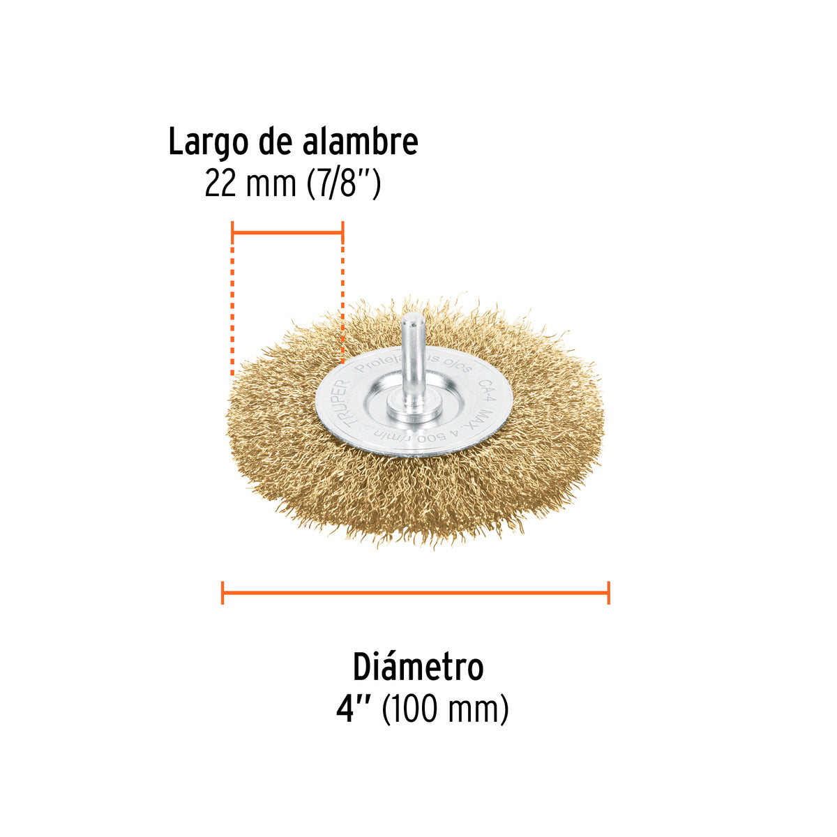 Carda Circular 4' Alambre Grueso para Taladro, Truper
