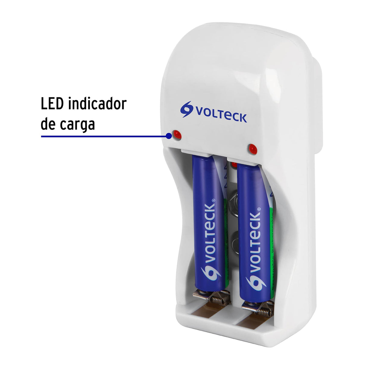 Cargador de Pilas, Aa, Aaa y 9 V Incluye 2 Pilas Aaa, Volteck
