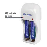 Cargador de Pilas, Aa, Aaa y 9 V Incluye 2 Pilas Aaa, Volteck