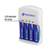 Cargador de Pilas, Aa, Aaa y 9 V, Incluye 4 Pilas Aa, Volteck