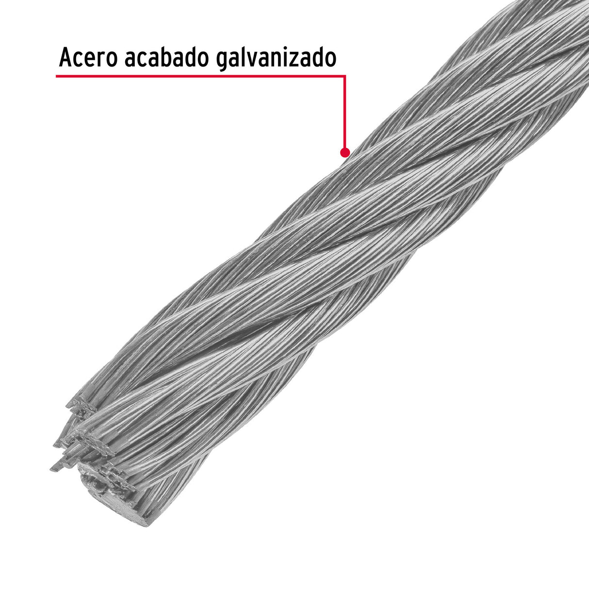 Metro de Cable Flexible 1/2' de Acero 7X19 Hilos, 75 m