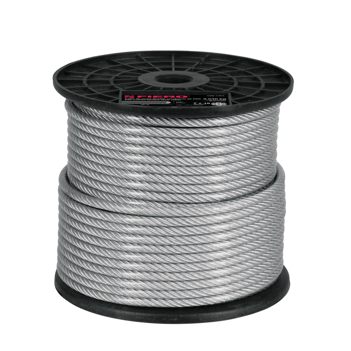 Metro Cable Flexible 1/4' Acero 7X19 Recubierto PVC, 75 m
