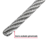 Metro de Cable Flexible 1/4' de Acero 7X19 Hilos, 75 m