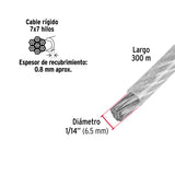 Metro de Cable Rígido 1/4' Acero 7X7 Recubierto PVC, 300 m