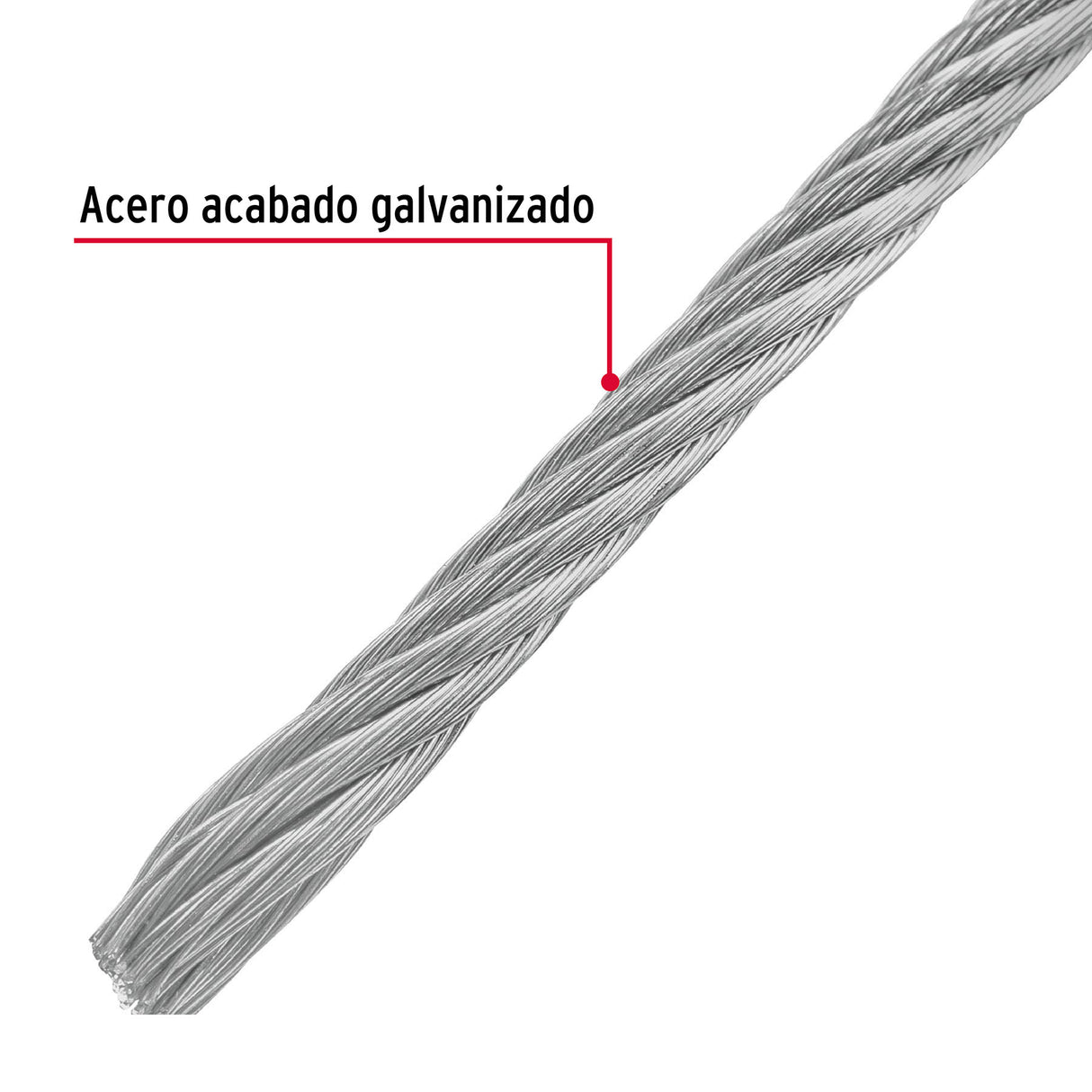Metro de Cable Flexible 1/8' de Acero 7X19 Hilos, 75 m