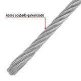 Metro de Cable Flexible 1/8' de Acero 7X19 Hilos, 75 m