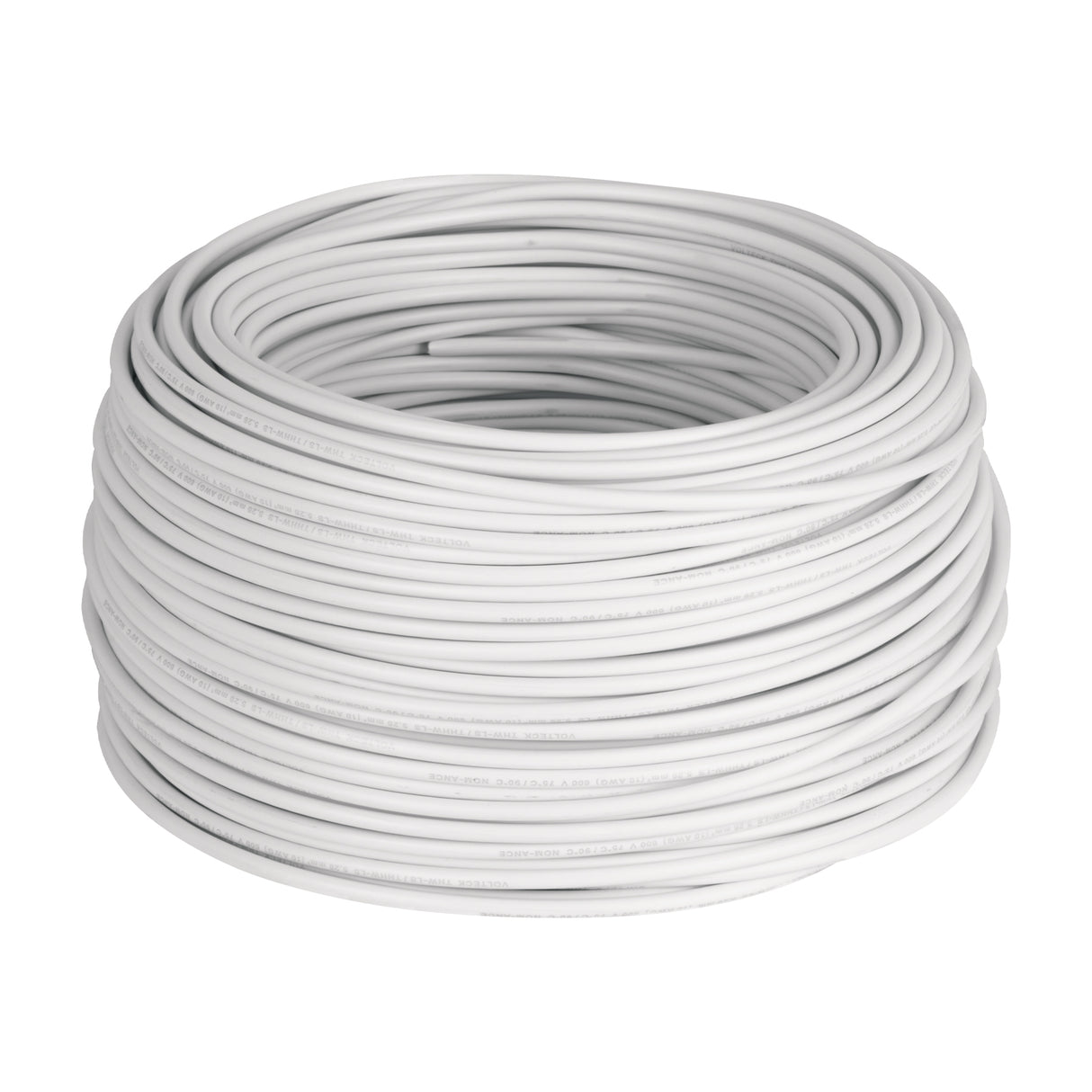 Rollo de 100 m de Cable Thhw-ls 10 AWG Blanco, Volteck