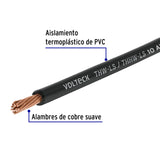 Carrete con 10 m de Cable Thhw-ls 10 AWG Negro, Volteck