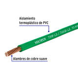 Rollo de 100 m de Cable Thhw-ls 10 AWG Verde, Volteck