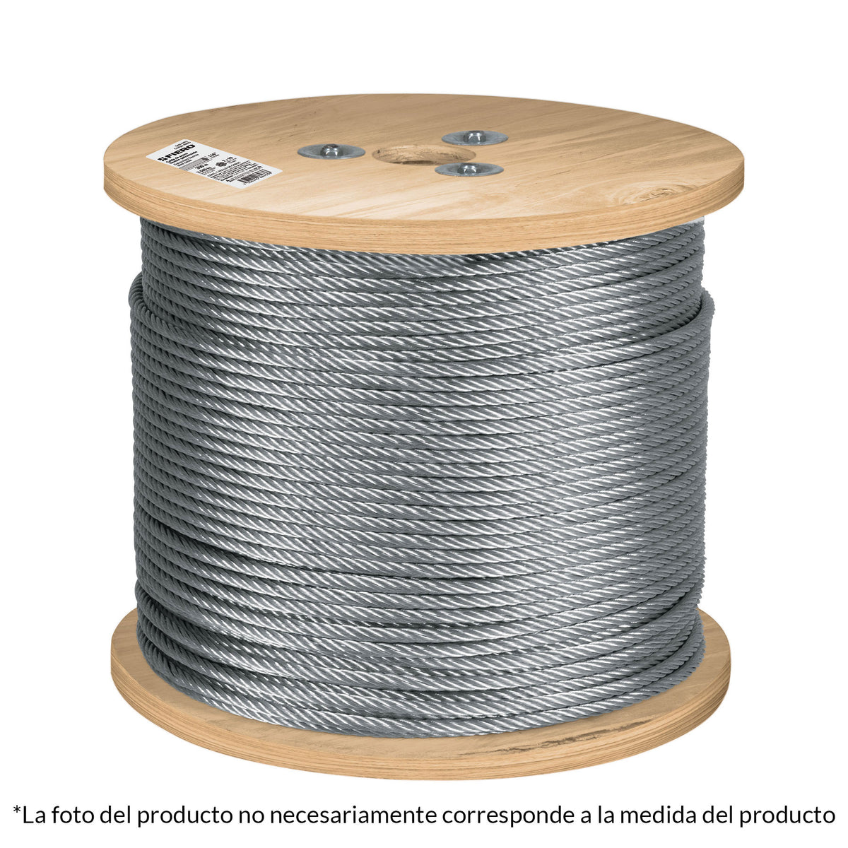 Metro de Cable Flexible 3/16' de Acero 7X19 Hilos, 300 m