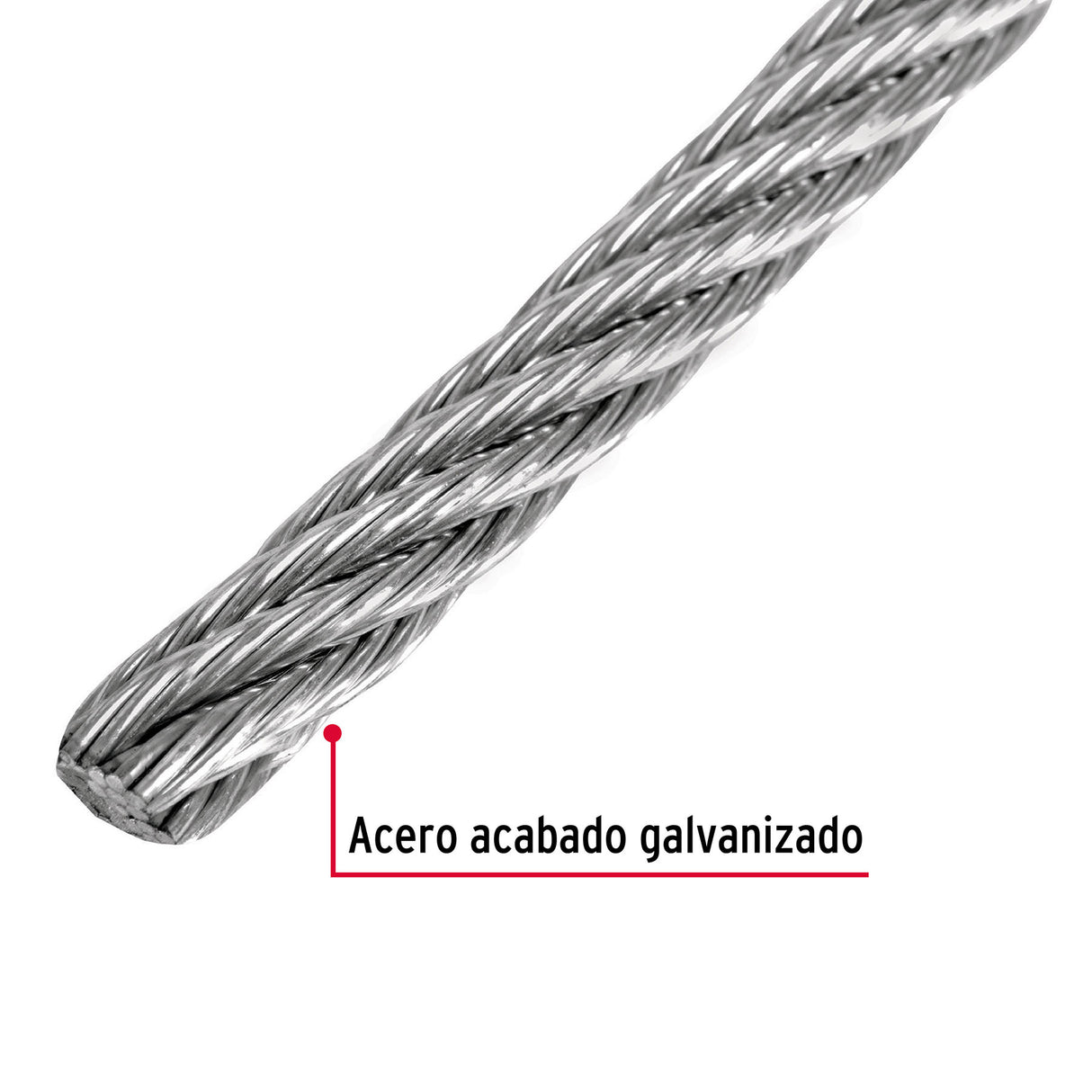 Metro de Cable Flexible 3/16' de Acero 7X19 Hilos, 300 m