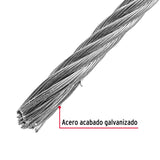 Metro de Cable Flexible 3/16' de Acero 7X19 Hilos, 75 m
