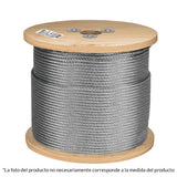 Metro de Cable Rígido 3/16' de Acero 7X7 Hilos, 300 m, Fiero