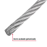 Metro de Cable Rígido 3/16' de Acero 7X7 Hilos, 300 m, Fiero