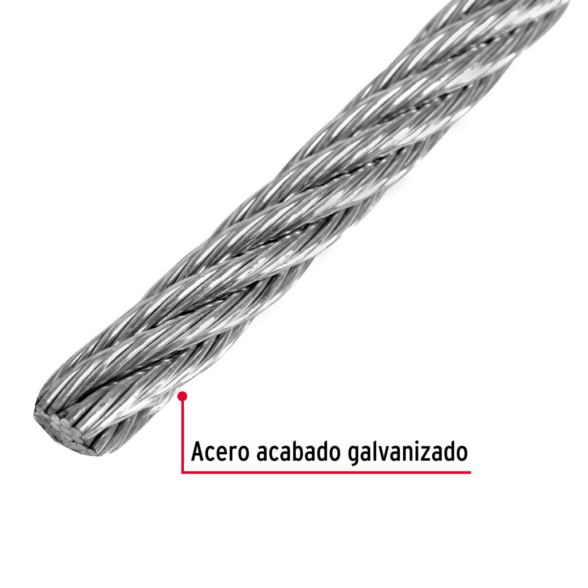 Metro de Cable Flexible 3/32' de Acero 7X19 Hilos, 300 m
