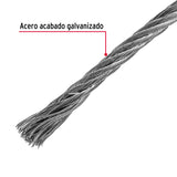 Metro de Cable Flexible 3/32' de Acero 7X19 Hilos, 75 m