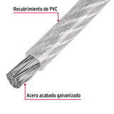 Metro de Cable Rígido 3/32' Acero 7X7 Recubierto PVC, 300 m