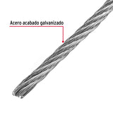 Metro de Cable Rígido 3/32' de Acero 7X7 Hilos, 75 m, Fiero