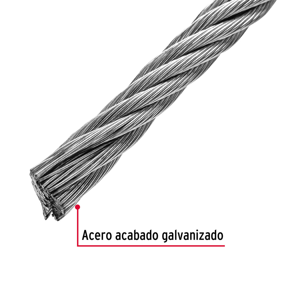 Metro de Cable Flexible 3/8' de Acero 7X19 Hilos, 75 m