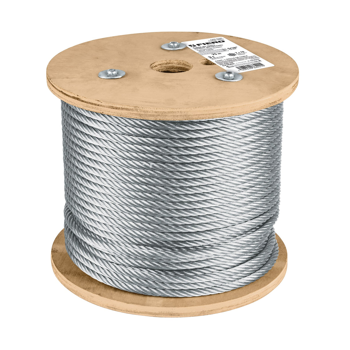 Metro de Cable Flexible 5/16' de Acero 7X19 Hilos, 75 m