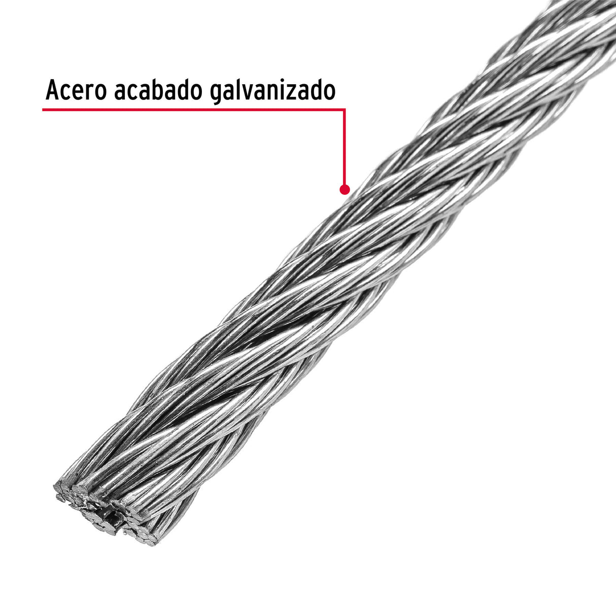 Metro de Cable Flexible 5/16' de Acero 7X19 Hilos, 75 m