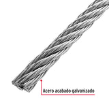 Metro de Cable Rígido 5/16' de Acero 7X7 Hilos, 75 m, Fiero