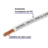 Rollo de 100 m de Cable Thhw-ls 8 AWG Blanco, Volteck