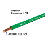 Carrete con 10 m de Cable Thhw-ls 8 AWG Verde, Volteck