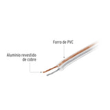 Rollo de 100 m Cable Polarizado Transparente para Bocina 22 AWG