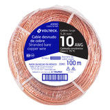 Metro de Cable Desnudo de Cobre Calibre 10 AWG, Rollo 100 m