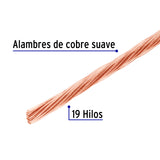 Metro de Cable Desnudo de Cobre Calibre 12 AWG, Rollo 100 m
