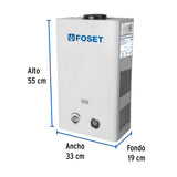 Calentador Instantáneo, 11 L, 2 Servicios, Gas Natural, Foset