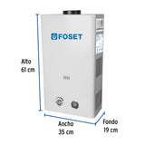 Calentador Instantáneo, 13 L, 3 Servicios, Gas Natural, Foset