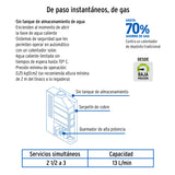 Calentador Instantáneo, 13 L, 3 Servicios, Gas Natural, Foset